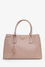 Prada Beige Saffiano Leather Small 'Galleria' Tote with Strap