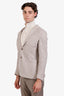 Canali Beige Linen Blend Single-Breasted Blazer Size 31 Men's