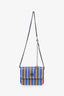 Pre-loved Chanel™ 2020 Beige/Blue Raffia Jute Striped Belt Bag