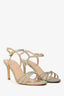 Stuart Weitzman Gold Glitter 'Starla 80' Sandals Size 6.5