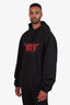 Vetements AW17 Black Heavy Metal Tour Logo Hoodie Size L Mens