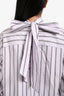 Ganni Pink Cotton Misty Lilac Stripe Long-Sleeve Shirt Size XS