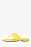 Gucci Yellow Nappa Leather GG Thong Heeled Sandals Size 38