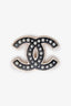 Pre-loved Chanel™ Light Gold Tone/Black Pearl CC Brooch