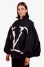 Valentino Black Deconstructed VLogo Bat Sleeves Jacket Size 40