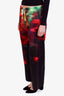 Dries Van Noten Black/Red/Green Printed Cotton Pants Size 36