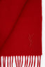 Saint Laurent Red Wool Cashmere Blend Fringe Scarf