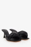 Studio Amelia Black Leather Twist Front 70 Heel Mules Size 37