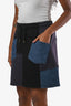 MCQ Alexander McQueen Navy/Black Patchwork Mini Skirt Size M