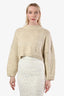 J.W. Anderson Cream Cotton Chunky Knit Crop Tie Back Sweater Size S