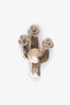 Pre-loved Chanel™ 2017 Green/Pink Enamel Gold Toned Cactus Brooch Pin