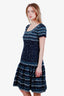 Oscar de la Renta 'Robe en maille à broderies' Mini Dress Size 10