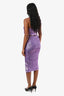 Rotate Birger Christensen Purple Sequin Cropped Sleeveless Top & Midi Skirt Set Size 2