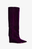 Jimmy Choo Purple Velvet 'Blake 85' Knee-High Boots Size 41
