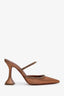 Amina Muaddi Brown Glitter and Crystal Embellished Heels Size 37