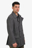 Brunello Cucinelli Grey Cashmere Wool Blend Trench Coat Estimated Size Large Mens