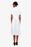 Hermès White Mosaic Zip-up Short Sleeve Shirt Dress Size 38