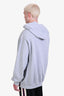 Gucci Grey Cotton Logo Print Hoodie Size XL Mens