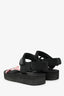 Prada Black Nomad Logo Print Flat Sandals Size 36.5