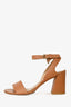 Stuart Weitzman Brown Leather Block Sandals Size 6