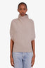 Bottega Veneta Grey Wool Shetland Cape-Like Sleeveless Sweater Size S