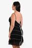 Mirror Palais Black/White Silk Ruffle Tunnel Gown Shell Mini Dress Size XXL