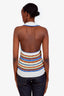 Veronica Beard Blue/Cream/Brown Cotton Knit Halter Tank Size M