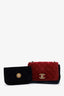 Pre-loved Chanel™ 2017-18 Red/Navy Velvet Paris-Cosmopolite Private Affair Flap Bag