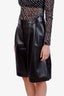 Lafayette 148 Black Lamb Leather Wide Leg Shorts Size US 2