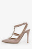 Valentino Nude Patent Leather Rockstud Cage Heels Size 37.5