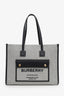 Burberry Black/Grey Canvas Leather Freya Tote Bag