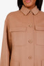 'S Max Mara Beige Virgin Wool Button Up Overcoat Size 6