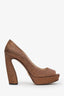 Prada Gold Sparkly Open Toe Platform Heels Size 38.5