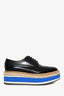 Prada Black Leather Platform Oxfords Size 36.5
