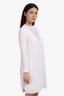A.L.C. White Crepe Crochet Detail Long Sleeve Mini Dress Size 2