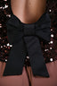 Ganni Black/Browns Sequins Open Back Short Sleeve Top Size 38