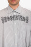 Balenciaga White/Black Cotton Striped Button Down Logo Shirt Size 41 Mens