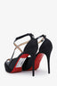 Christian Louboutin Black Black Patent Leather Glitter Mira Bella Sandals Size 39