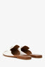 Hermès White Leather 'Auteuil' Sandals Size 39