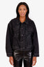 Balenciaga Black Flared Denim Jacket Size 34