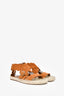 Chloe Brown Suede Scallop Wrap Espadrille Sandals Size 41