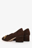 Gucci Brown Suede Fringe Marmont Block Heels Size 38