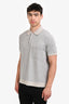 Louis Vuitton Grey Cotton Silk Blend Monogram Short Sleeve Polo Shirt Size L Mens