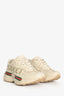 Gucci Ivory Leather Rhyton Logo Sneakers Size 37.5