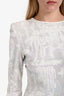 Balmain White Crystal Beaded Long Sleeve Mini Dress Size 40