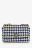 Pre-loved Chanel™ Blue Houndstooth Tweed Medium 19 Flap Bag