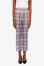 Pre-loved Chanel™ 23P Blue Silk CC Logo Pants Size 36