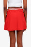 Burberry Red Tartan Trim Swimsuit Cover-Up Skirt Size XL