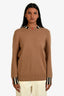 Burberry Brown Cashmere Trim Detailed Sweater Size S