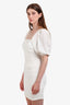 ASTR White Puff-Sleeve Mini Dress Size M